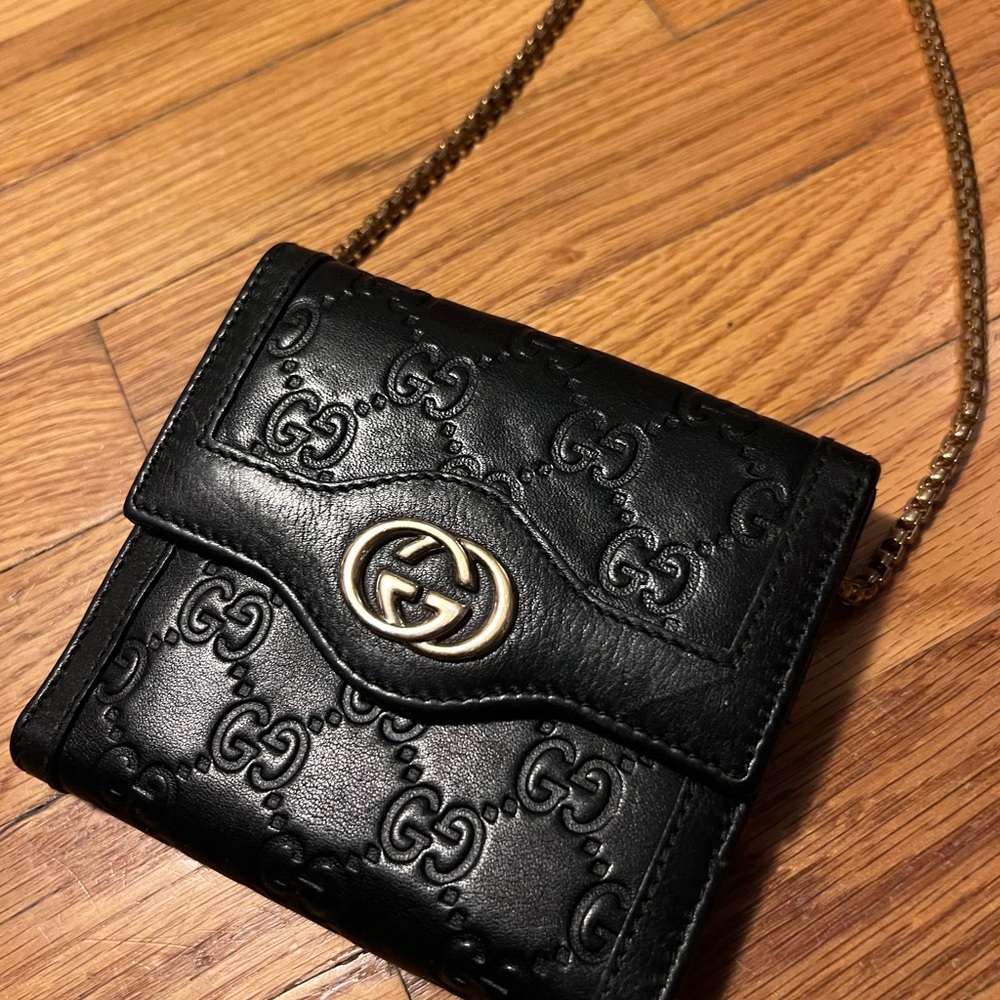 Gucci Black Embossed Leather Wallet